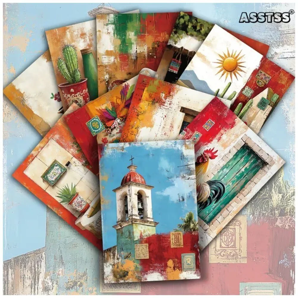 NWT 20pc Mexican Art Prints Set 4x6 Vintage Dia De Los Muertos Wall Decor Cards
